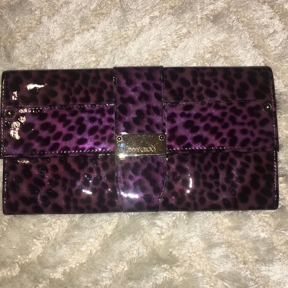 jimmy choo patent leather clutch